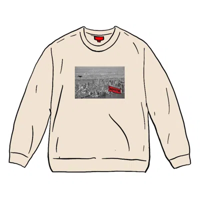 Pre-owned Supreme Men's  Aerial Crewneck Sweatshirt In Natural