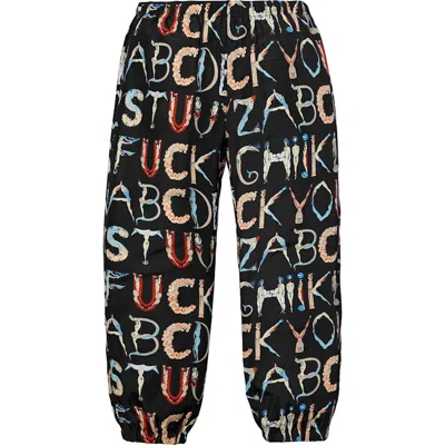Pre-owned Supreme Men's  Alphabet Silk Pant In Black