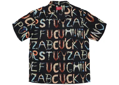 Pre-owned Supreme Men's  Alphabet Silk Shirt In Black
