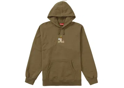 Pre-owned Supreme Men's  Angel Hooded Sweatshirt In Olive Brown