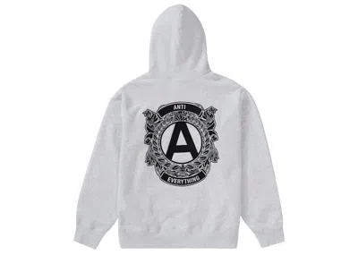 Pre-owned Supreme Men's  Anti Hooded Sweatshirt In Ash Grey In Gray