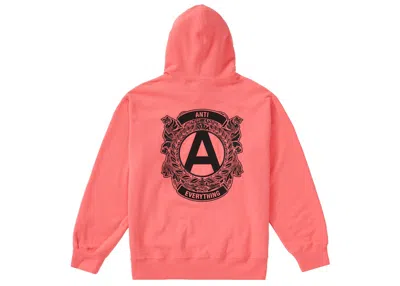 Pre-owned Supreme Men's  Anti Hooded Sweatshirt In Bright Coral In Orange