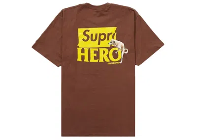 Pre-owned Supreme Men's  Antihero Dog Tee Shirt In Brown