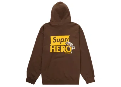 Pre-owned Supreme Men's  Antihero Hooded Sweatshirt (ss22) In Brown