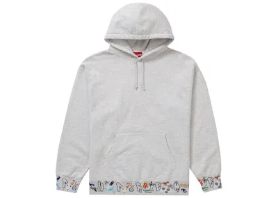 Pre-owned Supreme Men's  Aoi Icons Hooded Sweatshirt In Ash Grey