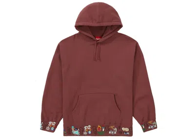 Pre-owned Supreme Men's  Aoi Icons Hooded Sweatshirt In Plum