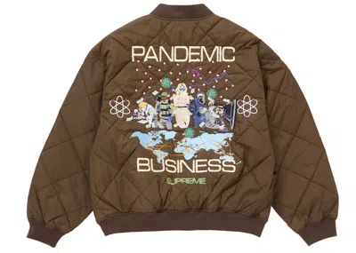 Pre-owned Supreme Men's  Aoi Quilted Work Jacket In Brown