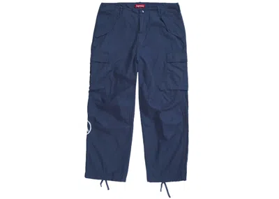 Pre-owned Supreme Men's  Aphex Twin Alpha Industries Cargo Pant In Navy Blue