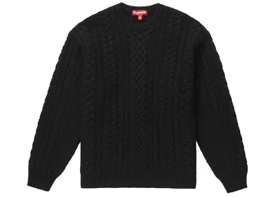 Pre-owned Supreme Men's  Appliqué Cable Knit Sweater In Black