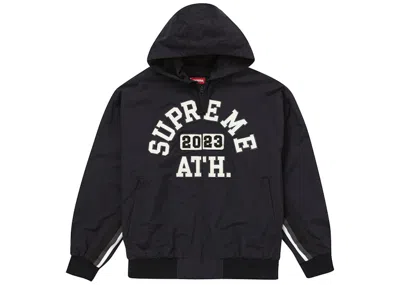 Pre-owned Supreme Men's  Appliqué Hooded Track Jacket In Black