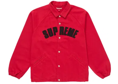 Pre-owned Supreme Men's  Arc Denim Coaches Jacket (ss25) In Red