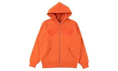 Pre-owned Supreme Men's  Arc Logo Thermal Zip Up Sweatshirt In Bright Orange