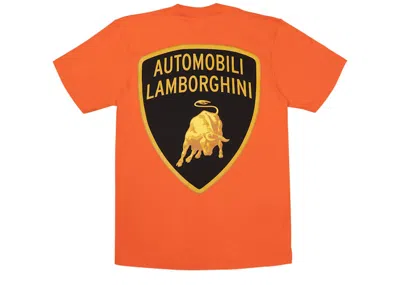 Pre-owned Supreme Men's  Automobili Lamborghini Tee Shirt In Orange
