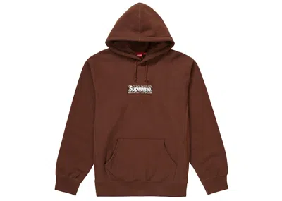 Pre-owned Supreme Men's  Bandana Box Logo Hooded Sweatshirt In Dark Brown