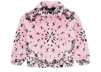 Pre-owned Supreme Men's  Bandana Faux Fur Bomber Jacket In Pink
