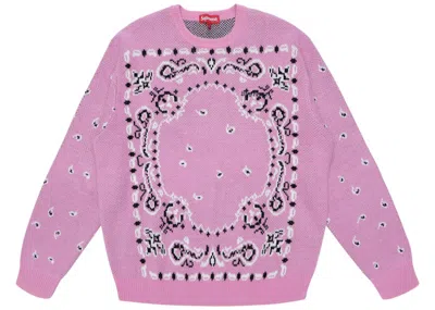 Pre-owned Supreme Men's  Bandana Sweater In Light Pink