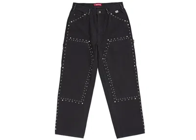Pre-owned Supreme Men's  B.b. Simon Studded Double Knee Painter Pant In Black
