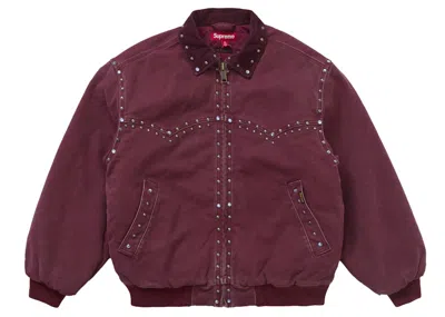 Pre-owned Supreme Men's  B.b. Simon Studded Work Jacket In Burgundy