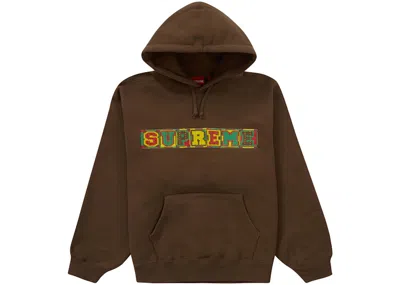 Pre-owned Supreme Men's  Beaded Hooded Sweatshirt (ss23) In Brown