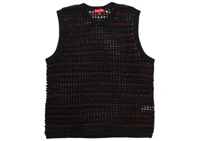 Pre-owned Supreme Men's  Beaded Sweater Vest In Black