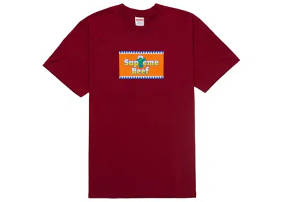 Pre-owned Supreme Men's  Beef Tee Shirt In Cardinal