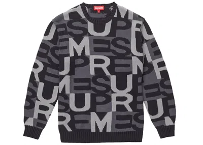 Pre-owned Supreme Men's  Big Letters Sweater In Black