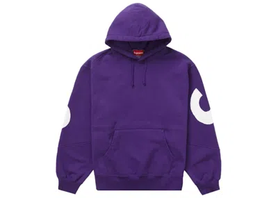 Pre-owned Supreme Men's  Big Logo Jacquard Hooded Sweatshirt In Purple
