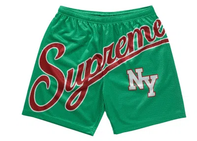Pre-owned Supreme Men's  Big Script Mesh Short In Green