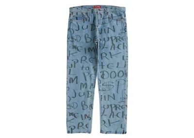 Pre-owned Supreme Men's  Black Ark Regular Jean In Blue