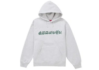 Pre-owned Supreme Men's  Blackletter Hooded Sweatshirt In Ash Grey In Gray