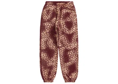 Pre-owned Supreme Men's  Bleached Leopard Sweatpant In Cardinal