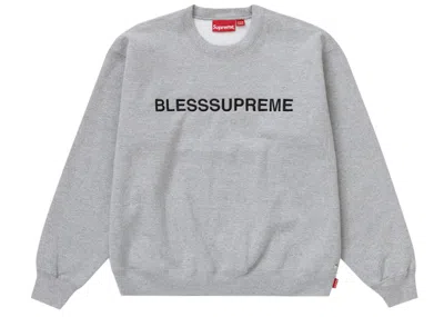 Pre-owned Supreme Men's  Bless Crewneck Sweatshirt In Heather Grey In Gray