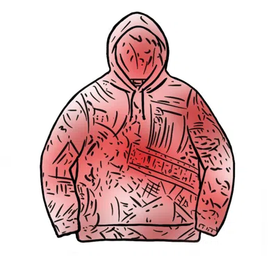 Pre-owned Supreme Men's  Bling Hooded Sweatshirt In Red