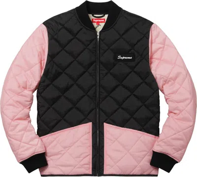 Pre-owned Supreme Men's  Blocked Quilted Jacket In Pink