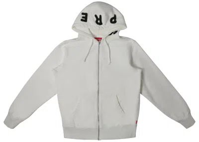 Pre-owned Supreme Men's  Bone Zip Up Sweatshirt In White