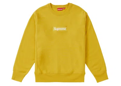 Pre-owned Supreme Men's  Box Logo Crewneck Sweatshirt (fw18) In Mustard
