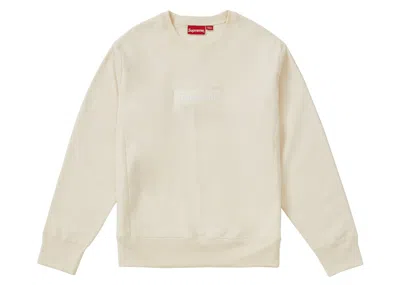 Pre-owned Supreme Men's  Box Logo Crewneck Sweatshirt (fw18) In Natural