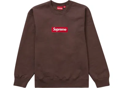 Pre-owned Supreme Men's  Box Logo Crewneck Sweatshirt (fw22) In Brown