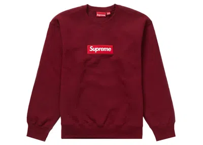 Pre-owned Supreme Men's  Box Logo Crewneck Sweatshirt (fw22) In Cardinal In Red