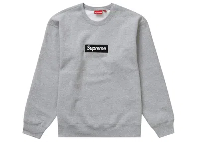 Pre-owned Supreme Men's  Box Logo Crewneck Sweatshirt (fw22) In Heather Grey