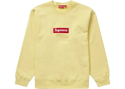 Pre-owned Supreme Men's  Box Logo Crewneck Sweatshirt (fw22) In Pale Yellow