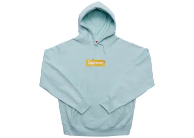 Pre-owned Supreme Men's  Box Logo Hooded Sweatshirt (fw17) In Ice Blue