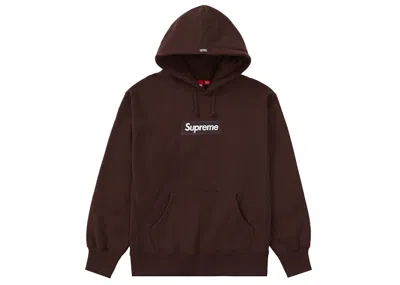 Pre-owned Supreme Men's  Box Logo Hooded Sweatshirt (fw21) In Dark Brown