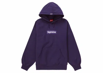 Pre-owned Supreme Men's  Box Logo Hooded Sweatshirt (fw23) In Dark Purple
