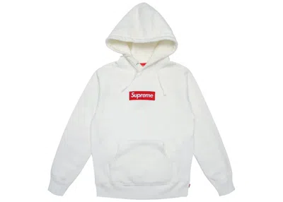 Pre-owned Supreme Men's  Box Logo Hooded Sweatshirt In White