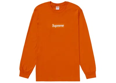 Pre-owned Supreme Men's  Box Logo Long Sleeve Tee Shirt In Orange