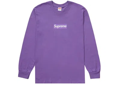 Pre-owned Supreme Men's  Box Logo Long Sleeve Tee Shirt In Purple