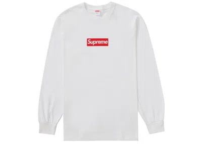 Pre-owned Supreme Men's  Box Logo Long Sleeve Tee Shirt In White