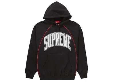 Pre-owned Supreme Men's  Boxy Piping Arc Hooded Sweatshirt In Black