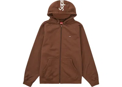 Pre-owned Supreme Men's  Brim Zip Up Hooded Sweatshirt In Dark Brown